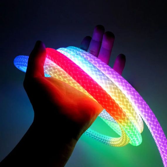 Неоновая LED RGB лента 5 м с чешуйчатым покрытием и управлением через приложение, пульт | Зображення 4