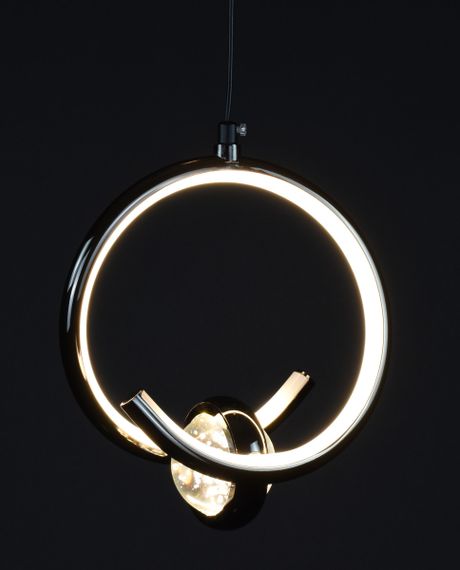 Люстра світлодіодна підвісна LED світильник для квартири на стелю лед 27908 Чорний 30-150х20х11 см. | Зображення 3