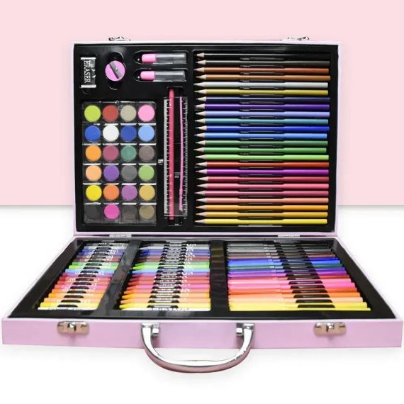 Набір для малювання в кейсі 128 предметів Рожевий | Зображення 4