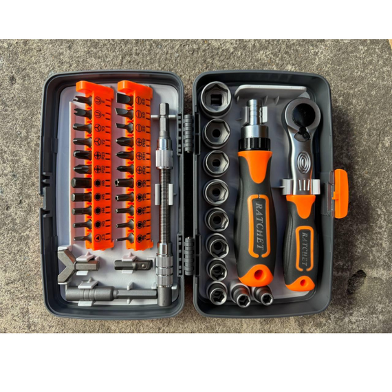 Універсальний набір викруток із тріскачкою 68 в 1 68 в 1 Torx RATCHET у кейсі, викрутка з насадками, викрутка з бітами | Зображення 2