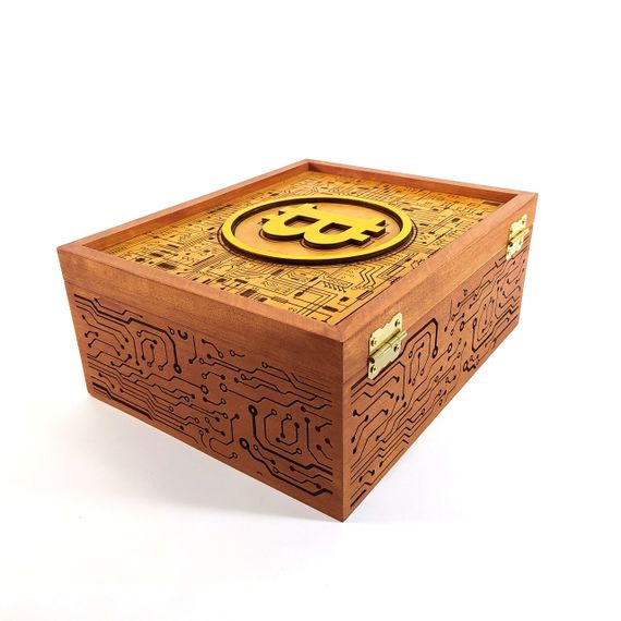 Ящик с крышкой Bitcoin 24,5х19,5х10,8 см Мастерская мистера Томаса Дерево Лак | Зображення 5