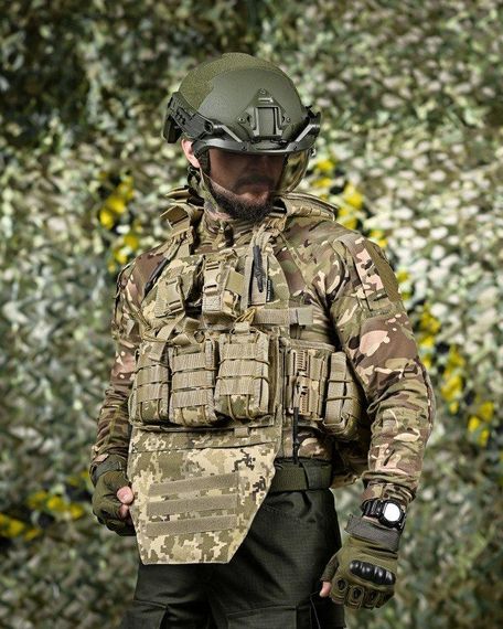 Качественная плитоноска мультикам Single sword STATIX пиксель ТР6298 | Зображення 2