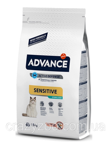Сухой корм для стерилизованных кошек с чувствительным пищеварением Advance Sterilized Salmon Sensitive 1.5 кг