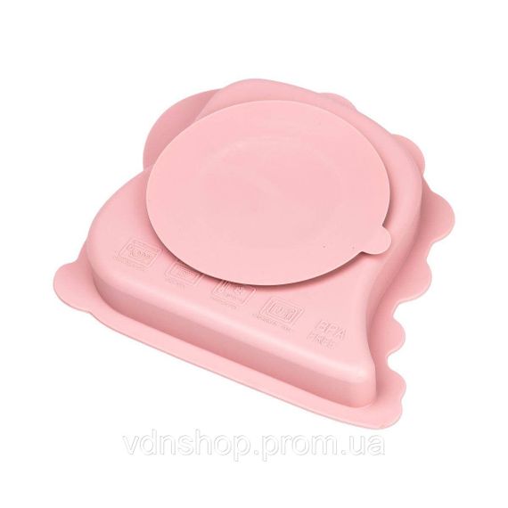 Дитячий набір силіконового посуду 3 предмети Рожевий HP34545P | Зображення 3