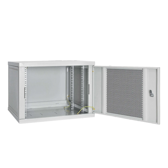 IPCOM 12U 600x600 Шафа телекомунікаційна двері перфорація (сіра) - Серверні шафи | Зображення 1