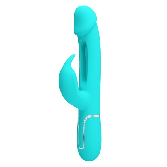 Вібратор із стимулятором клітора PRETTY LOVE — Kampas Rabbit 3 in 1 Green, BW-500025-1 Sex Aura | Зображення 2