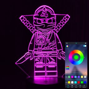 Акриловий світильник-нічник керування з телефона Ніндзяго tty-n001352