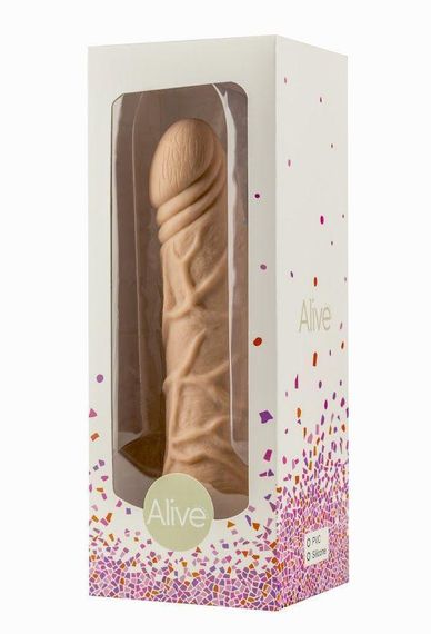 Фаллоимитатор с присоской Alive Fred, конусовидный, диаметр от 4,2см до 4,7см, ПВХ, рельефный | Зображення 1