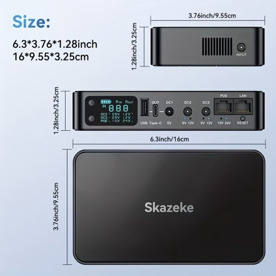 Skazeke D2P — Мини ИБП (UPS) 18000mAh (5-24V) для роутеров, камер, модемов и другого оборудования. | Зображення 5