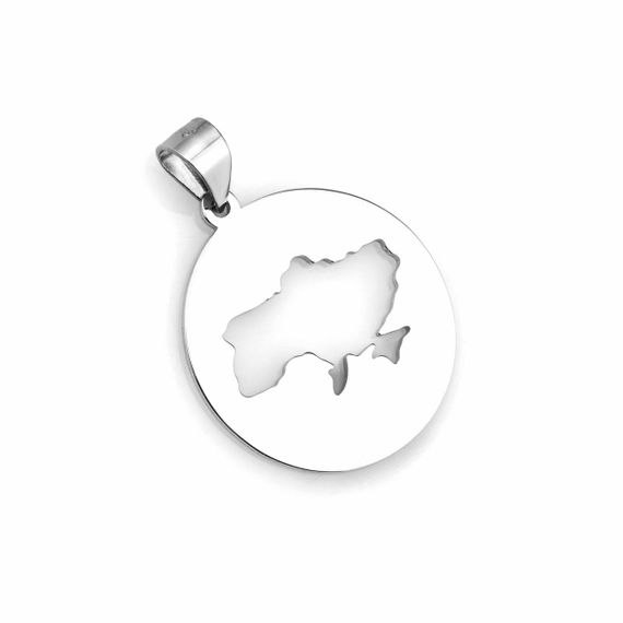 Серебряный кулон подвеска Карта Украины
