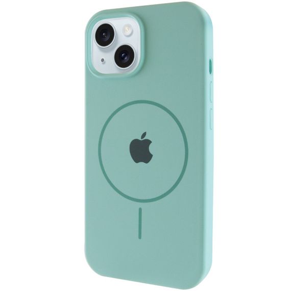 Чохол Silicone Case Full Protective (AA) with MagSafe для Apple iPhone 15 Plus (6.7") Бірюзовий / Light Turquoise