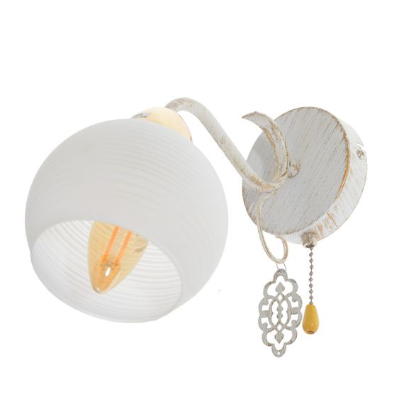 Бра настенное накладное в спальню винтаж LK-671W/1 E14 WH/G