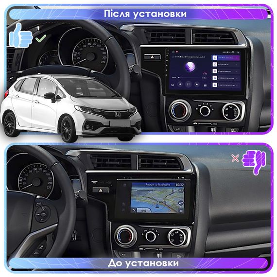 Штатная магнитола 9" Lesko для Honda Jazz III Рестайлинг 2017-2020 2/32Gb CarPlay 4G Wi-Fi GPS Prime Хонда | Зображення 2