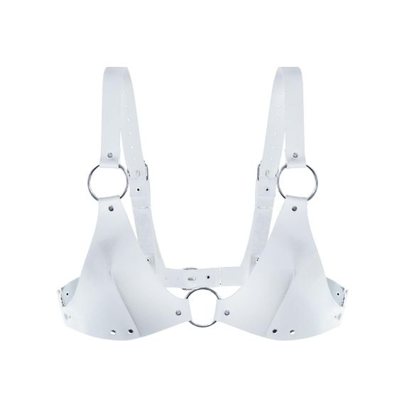 Ліф з натуральної шкіри Feral Feelings - Bikini Top White sexstyle