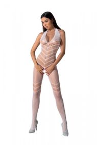 Бодистокинг с плетением на животике Passion BS100 One Size, white, декоративный шов, с доступом