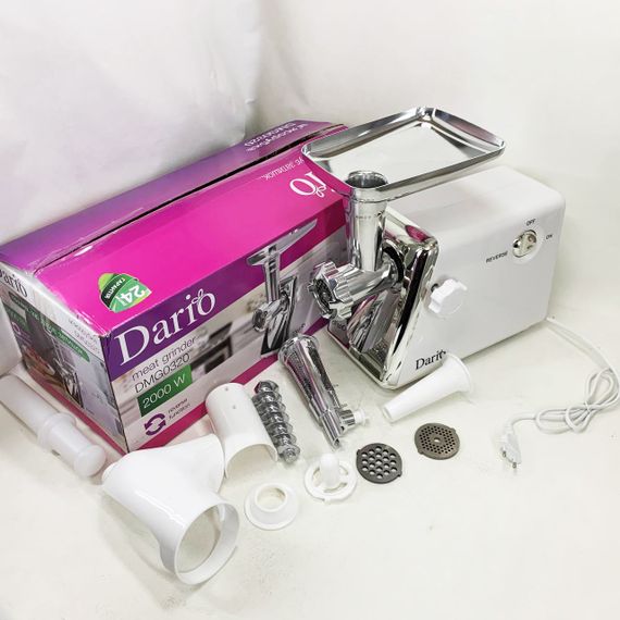 М'ясорубка електрична 2000 Вт Dario DMG0320. Колір: білий | Зображення 2