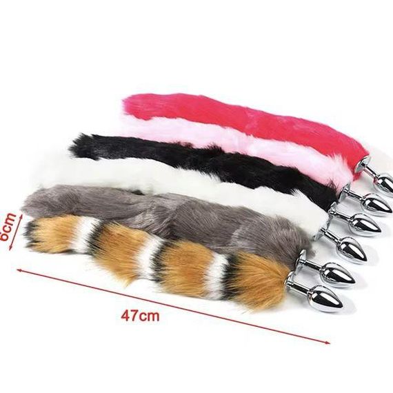 КРУТАЯ Анальная пробка с хвостом лисички малиновый размер s | Зображення 5