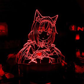 Акриловий світильник-нічник Nekopara червоний tty-n001887