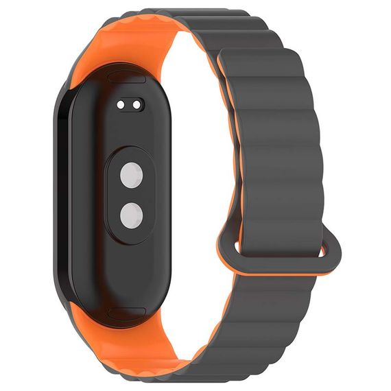 Ремінець Dual-color Magnetic для Xiaomi Mi Band 9/8 Gray / Orange | Зображення 1