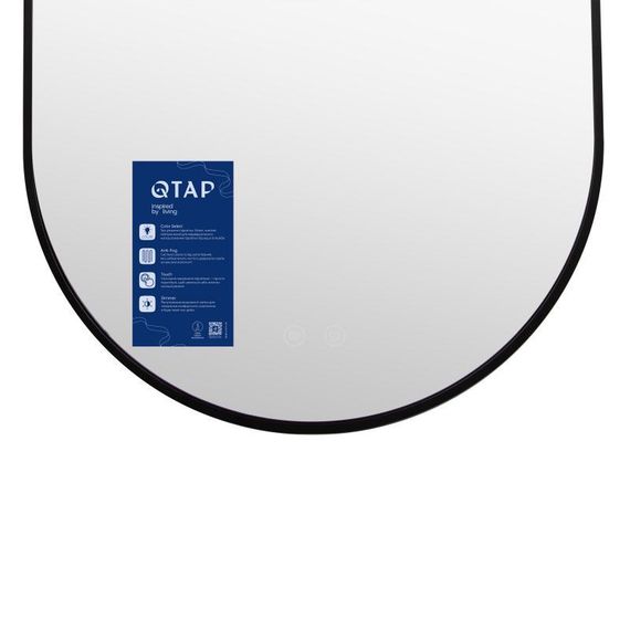 Зеркало Qtap Scorpio (SC1) с LED-подсветкой Touch, с антизапотеванием, с диммером, рег. темп цвета (3000-6500K) Black | Зображення 6