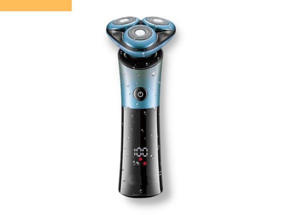 Электробритва для мужчин роторная для влажного и сухого бритья с плавающими головками XPRO V-326 голубая (41590-16010_480)