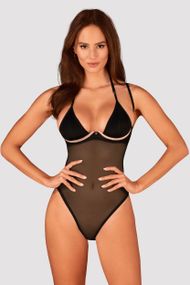 Боді з подвійними бретельками Obsessive Selinne Чорне XS/S