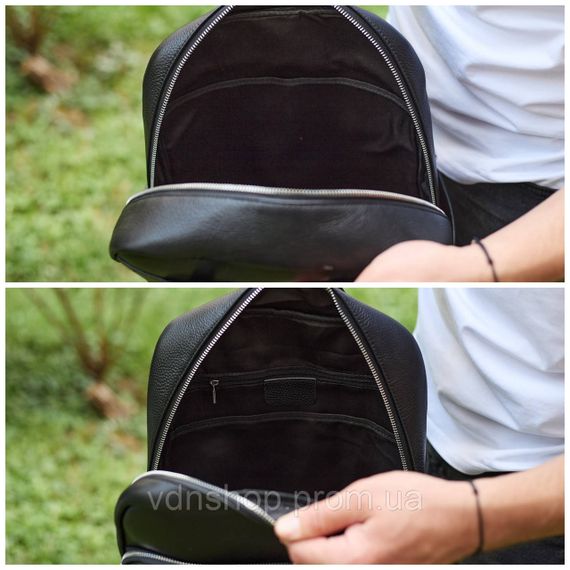 Универсальный мужской рюкзак из кожи 41х31х16, удобный рюкзак для ноутбука и документов, черный | Зображення 4