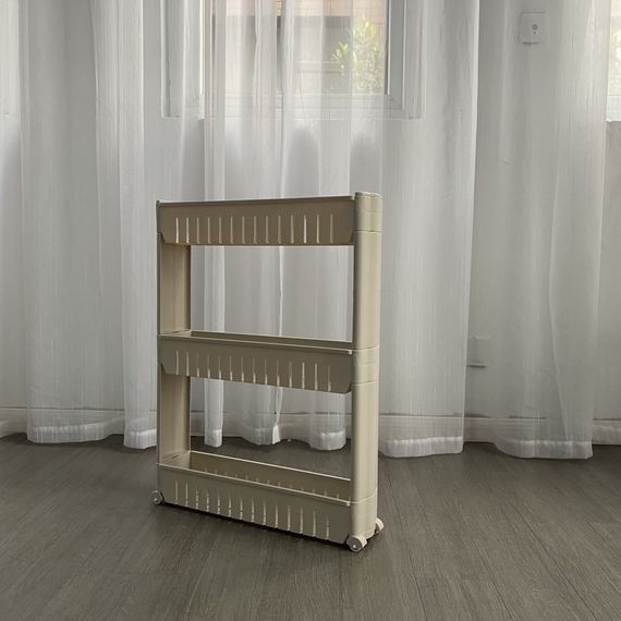 Этажерка с полками для кухни и ванной на колесах Bonro Бонро B03 серая (42400271) | Зображення 1