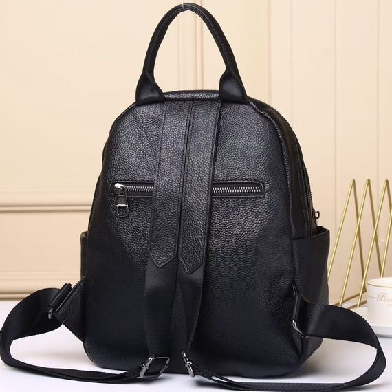 Рюкзак жіночий шкіряний з тичненням під рептилію чорний 34926 | Зображення 9