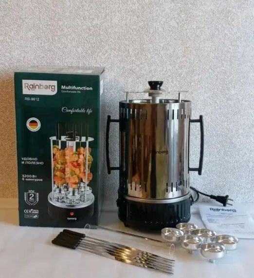 Електрошашличниця Domotec Bbq шашличниця Domotec MS-7781 1000W | Зображення 4