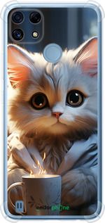 Чохол на Realme C21 Білий кіт "5646sp-2321-2448"