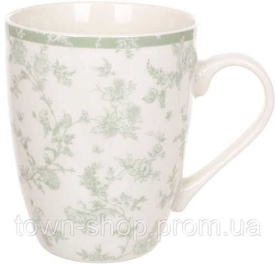 Кружки фарфоровые (чашки чайные) "Floral Green" 6 кружек 350мл BD-K208