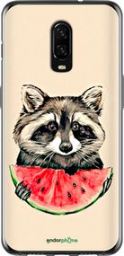 Чохол на OnePlus 6T Єнотик з кавуном "4605u-1587-2448"