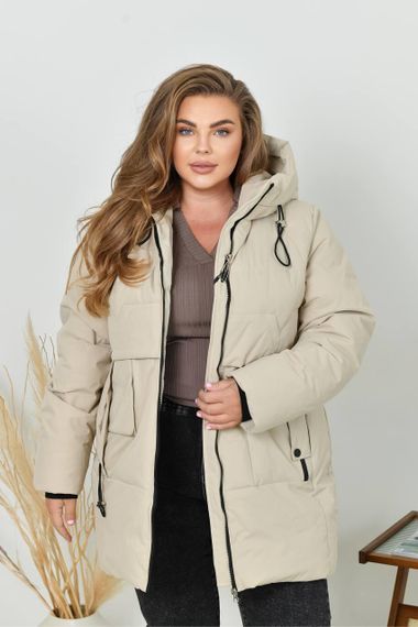 Жіноча куртка батал арт. 5609 бежевого кольору | Зображення 3