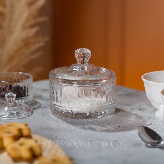 Цукерниця з кришкою скляна Ø 10 см кругла HP-YH-72 | Зображення 4
