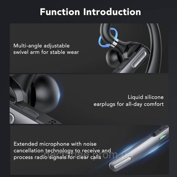 Hendari G3 Bluetooth V5.3, беспроводная гарнитура Bluetooth, блютуз, беспроводная гарнитура с микрофоном с шумоподавлением. | Зображення 1