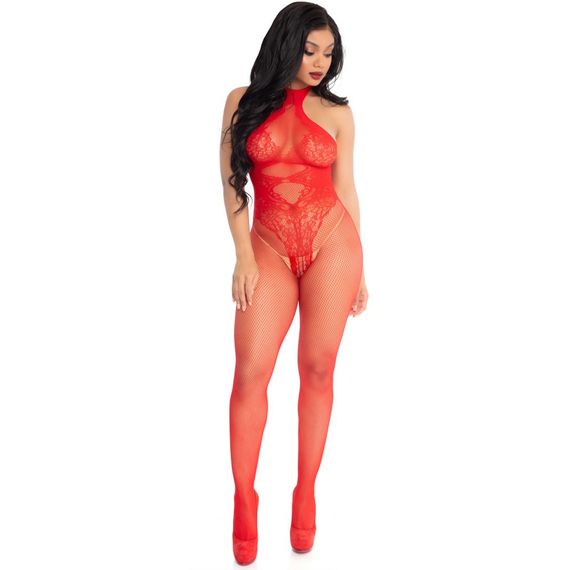 Комбинезон сетка Leg Avenue, красный O\S sexstyle
