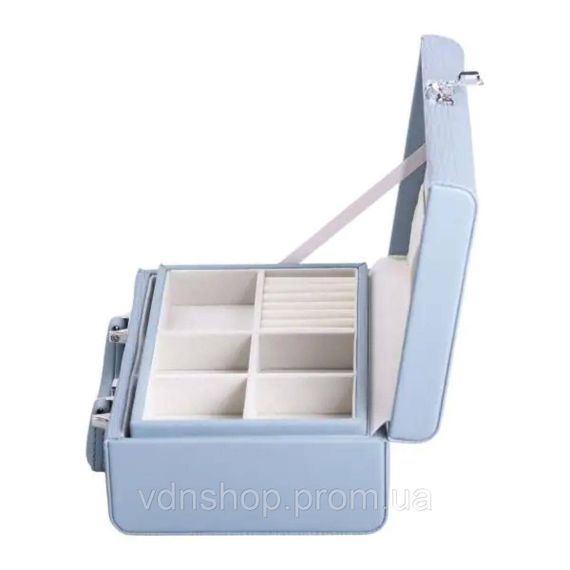 Скринька для прикрас з еко шкіри 2 яруси з кодовим замком органайзер для ювелірних виробів HP-5-24BL | Зображення 3