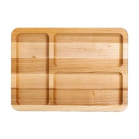 Доска для подачи деревянная 30×20 см прямоугольная на 3 секции, ясень T31W200