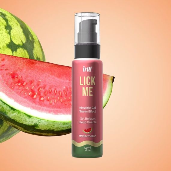 Оральный лубрикант с разогревающим эффектом INTT COSMETICS Lick Me, вкус арбуза, 50 мл Sex Aura | Зображення 1