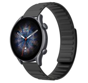 Силиконовый магнитный ремешок Primolux Magnet для часов Amazfit GTR 2 / GTR 3 / GTR 4 - Black