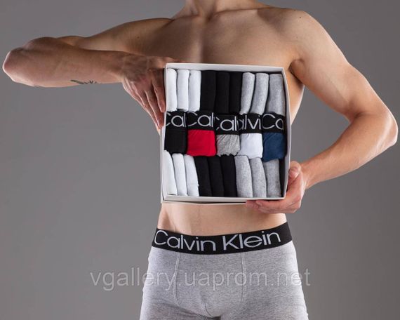 Подарочный набор мужского белья CK в коробке на 3шт  (8 цветов на выбор) 3XL | Зображення 7