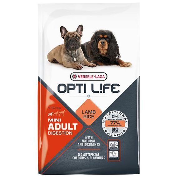 Сухий корм Opti Life Adult Digestion Mini Опти Лайф з ягням для собак міні та малих порід 7,5 кг