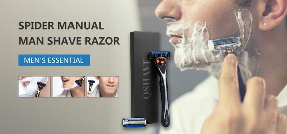 Класична бритва Qshave Black Spider – елітний догляд для справжніх чоловіків