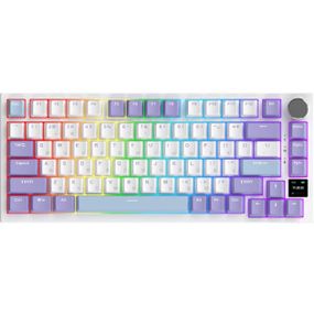 Клавіатура бездротова Ajazz Pro Flying Fish Switch Purple AK820PRO-FF-PWB біла з фіолетовим