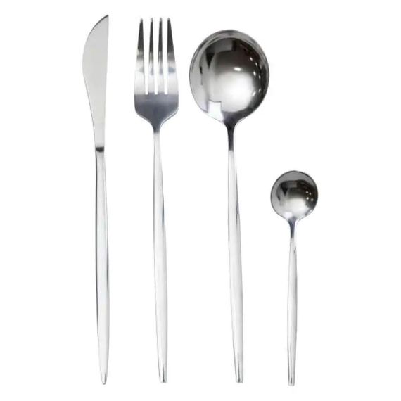 Набор столовых приборов 24 предмета набор ложек вилок и ножей на 6 персон Серебристый HP-20-42