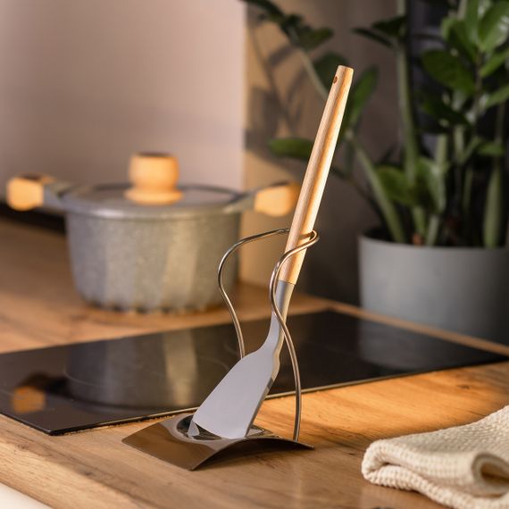 Підставка под половник лопаточку или ложку 12×10.5×17 см из нержавеющей стали Серебро HP-19-15-Y | Зображення 4