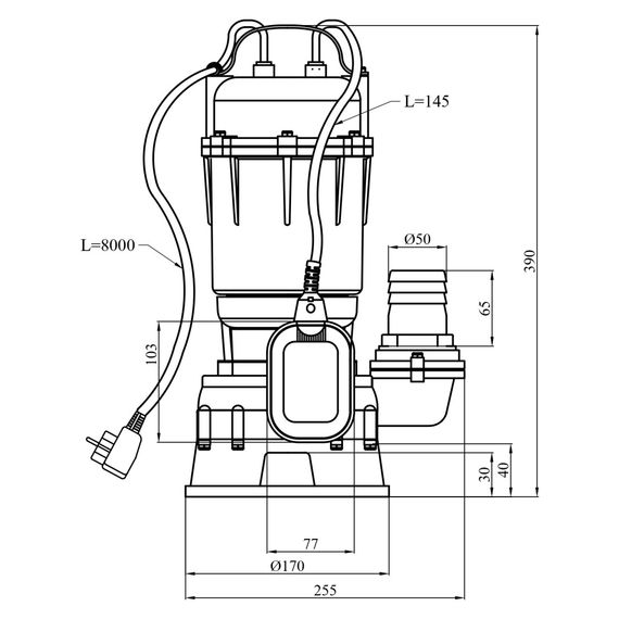 Дренажно-фекальний насос Agua WQD(A) 10-10-1.1 кВт (CV035078) | Зображення 1