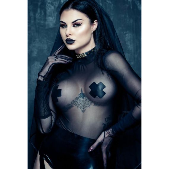 Чокер з написом PUPPY від UPKO з італійської шкіри, чорний із золотою фурнітурою Sex Aura | Зображення 9