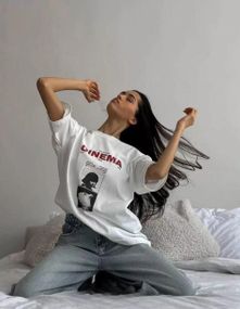 Футболка женская с принтом повседневная S Белая